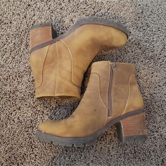 Kork-ease korks esmerelda chunky heel suede ankle boot y2k tan 7 - Picture 5 of 9